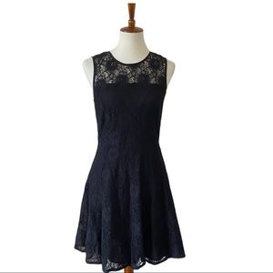 Banana republic black lace sleeveless dress sz 6